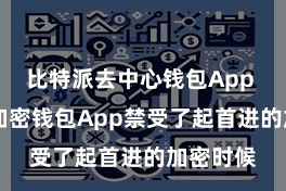 比特派去中心钱包App  比特派加密钱包App禁受了起首进的加密时候