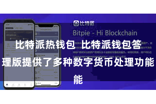 比特派热钱包  比特派钱包答理版提供了多种数字货币处理功能