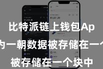 比特派链上钱包App  因为一朝数据被存储在一个块中